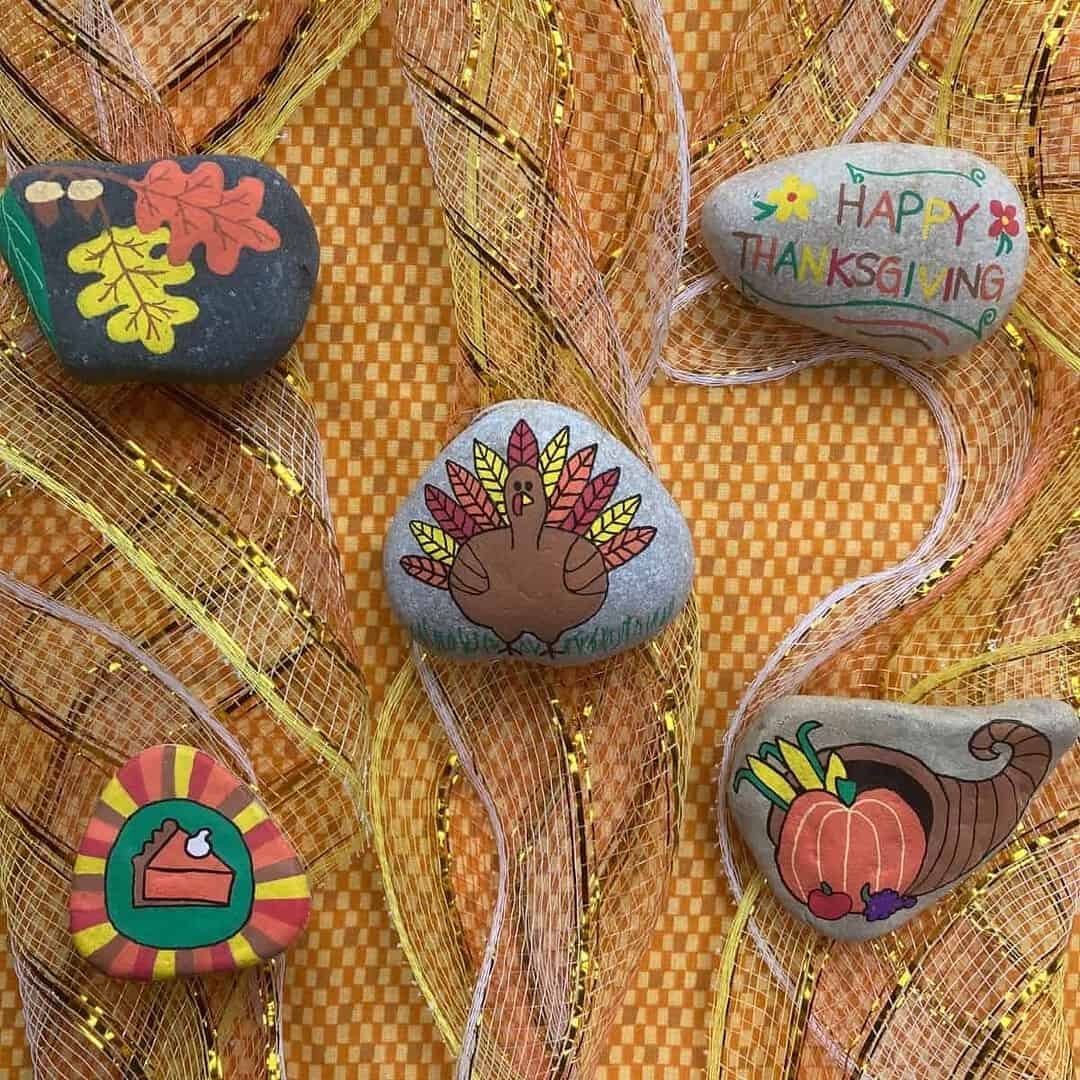 Home 5 thanksgiving theme rock painting