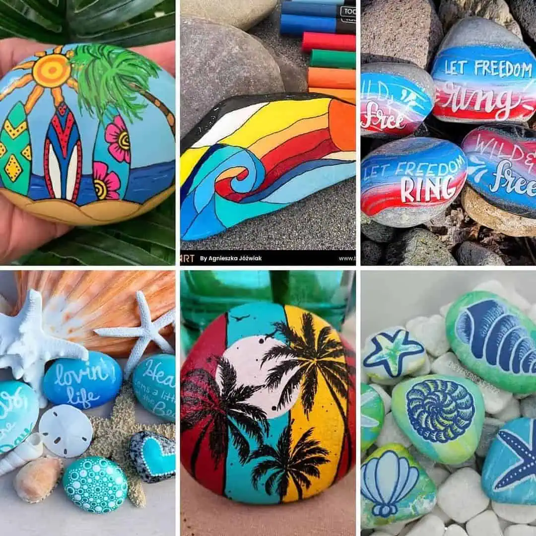 Home 2 summer theme painted rocks