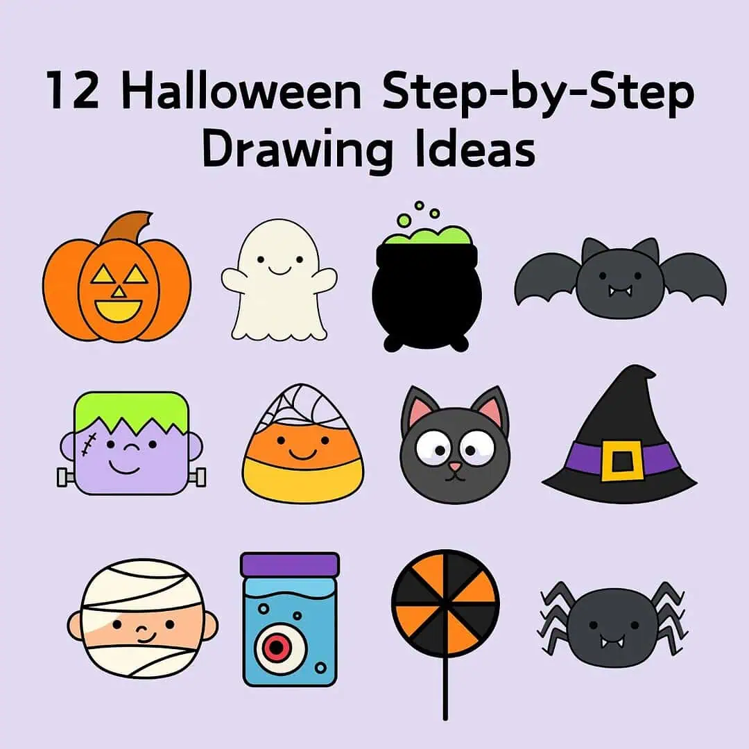 Home 19 halloween step-by-step drawing ideas