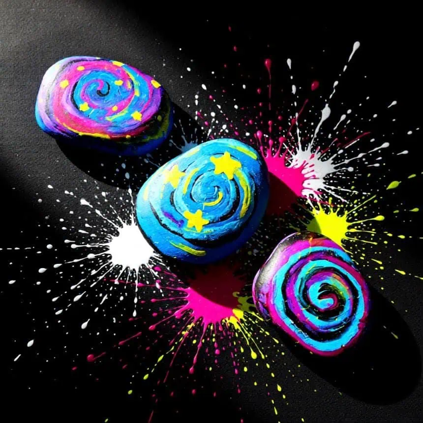 Home 9 starry night sky galaxy painted rocks