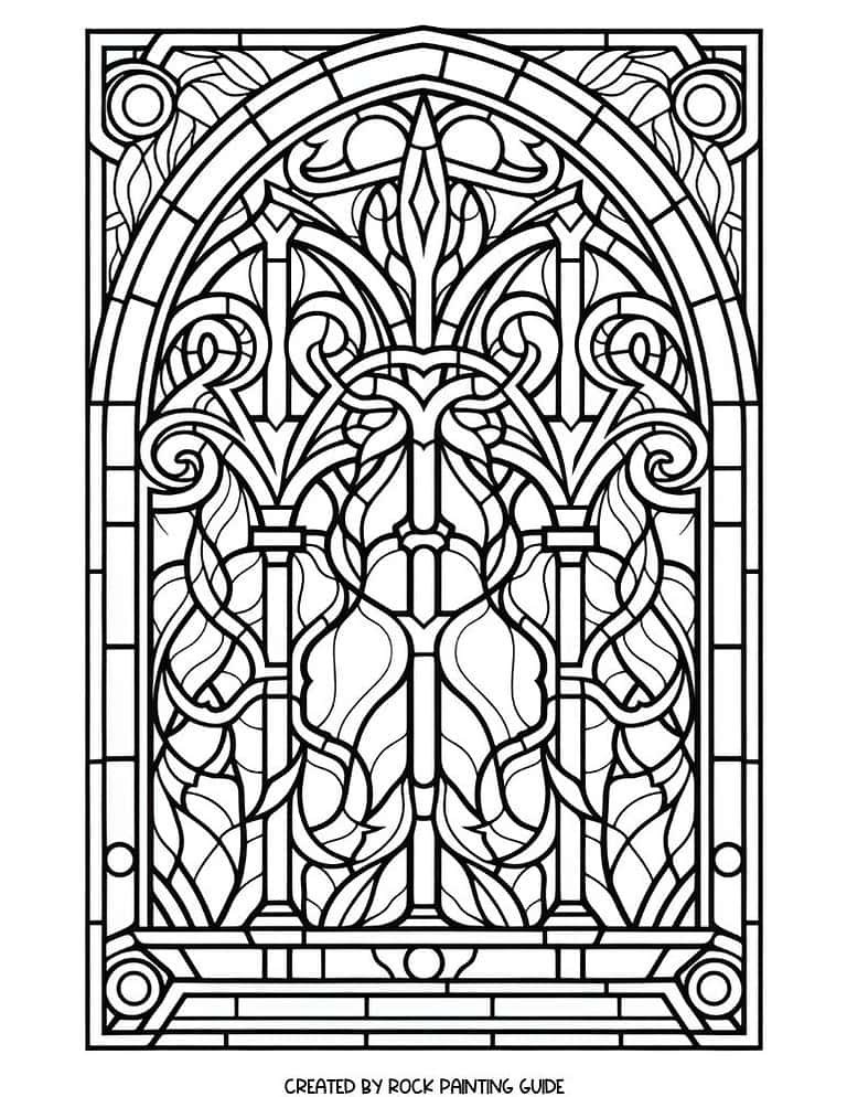 15 Free Stained Glass Fall Coloring Pages for Adults